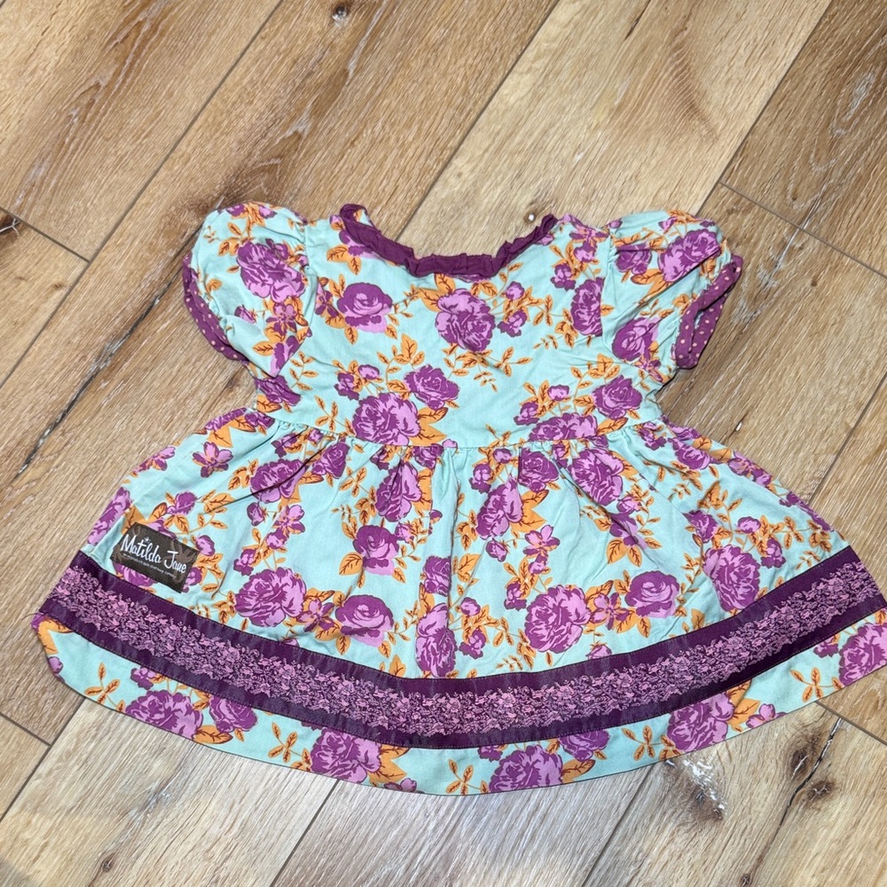 Matilda Jane Floral Baby top with Purple and Blue Accents size 4 - Picture 4 of 5